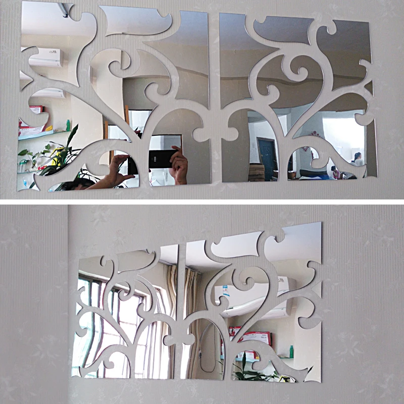 Новые 3d зеркальные настенные наклейки акриловые стикер adesivo de parede домашний декор