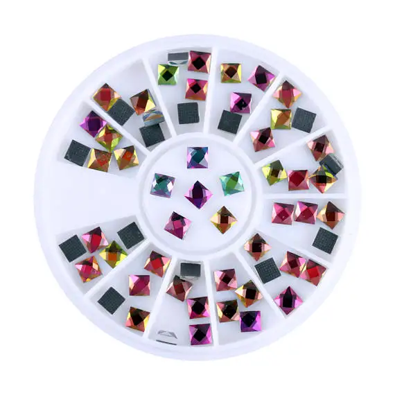 1 коробка новый блеск многоцветные огненные камни наклейки 3d Стразы для ногтей