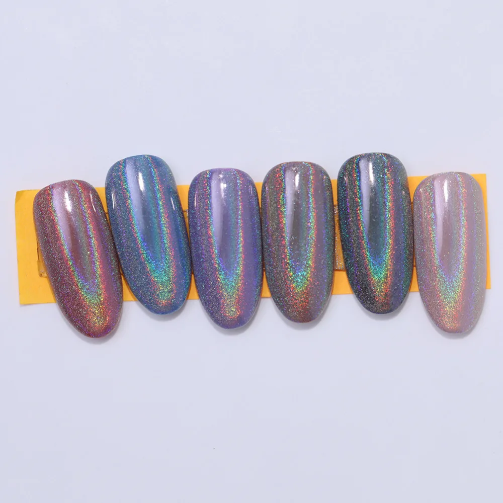 1 коробка голографический порошок для ногтей Блестящий лазер радужные пигменты