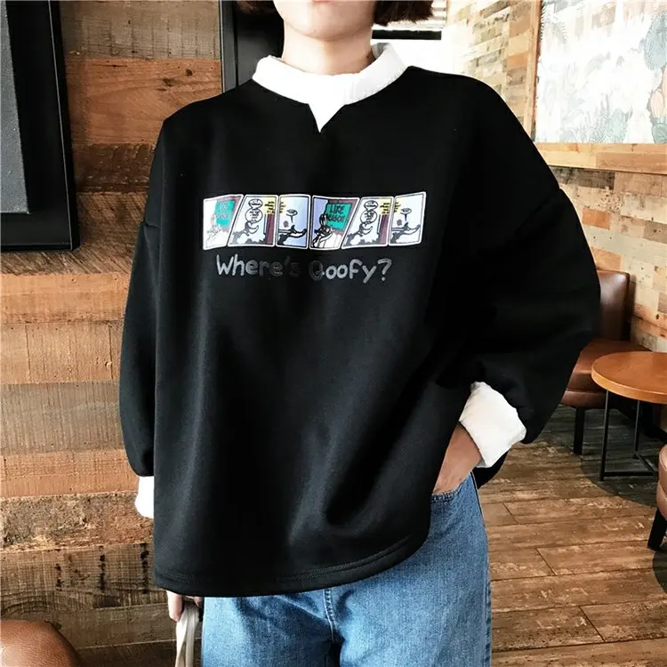 YouGeMan женские белые свитшоты Осень корейский Ulzzang Harajuku одежда свободный бархат женский свитер толстовки Топы