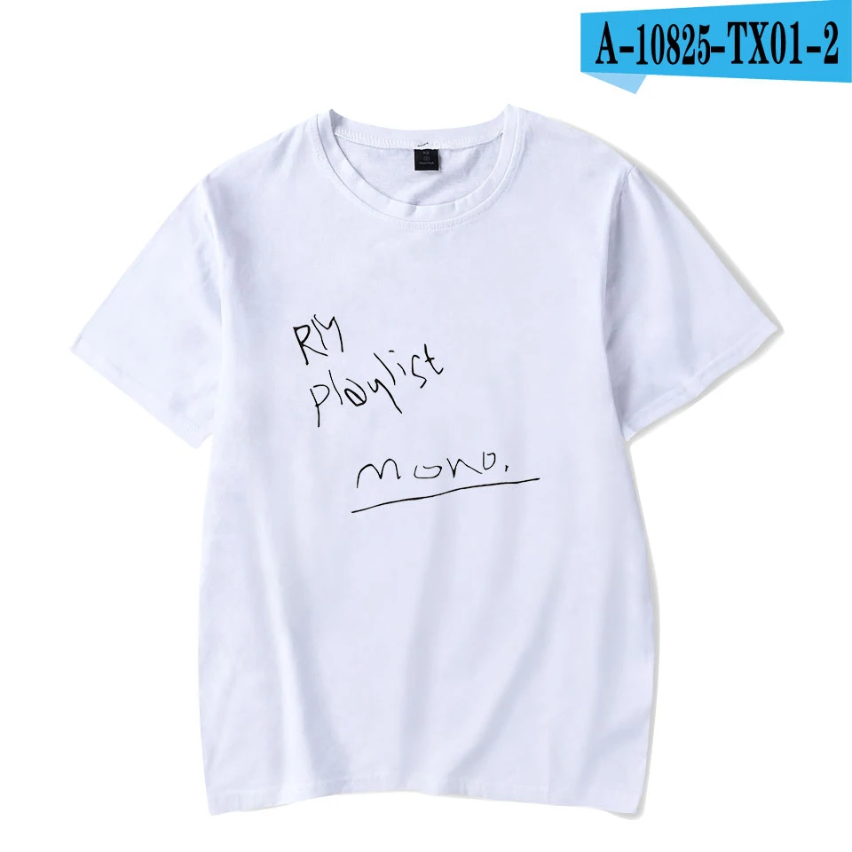 White RM mono Kpop летняя футболка с принтом для женщин/мужчин, короткий рукав, модные повседневные футболки, горячая Распродажа, уличная футболка, рубашка на заказ - Цвет: White