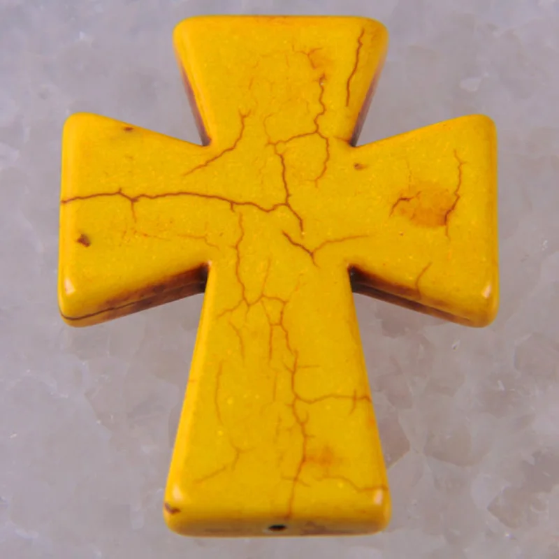 50x40 мм желтые бирюзовые бусины Крест Кулон Ювелирные изделия для женщин подарок S009