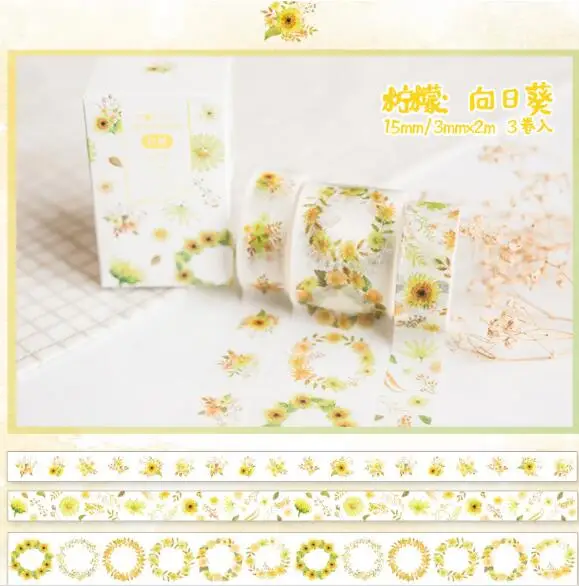 3 3 шт./кор. Kawaii красивая летняя лимонная DIY клей малярный скотч Единорог цветок бумажная этикетка Стикеры книжной графике ленты - Цвет: 3
