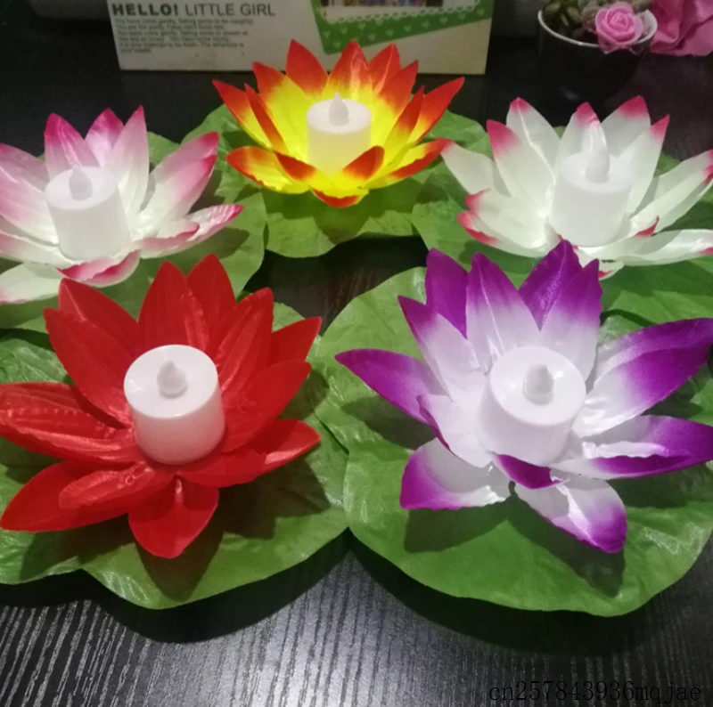 100 шт. плавающий цветочный светильник светодиодный в виде лотоса