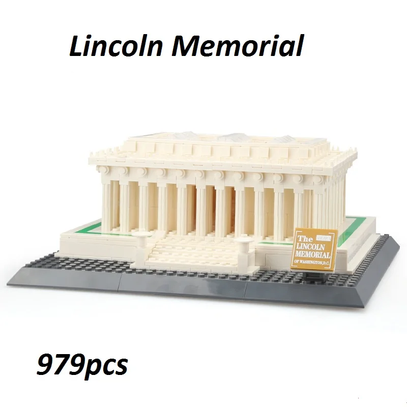 Городской мир архитектурный конструктор блоки Lincoln Memorial bricks дом модель наборы