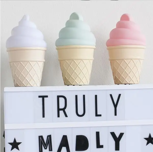 LED Night Light Cone Shaped Desk Table Kids Novelty Ice Cream Nightlight 2017 Hot Sale | Дом и сад