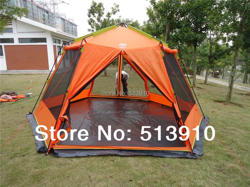 Kaufen Doppelschicht UV Hexagonal Anti-moskito Großen Schatten Baldachin Pergola Im Freien Familie Party Strand/angeln Zelt