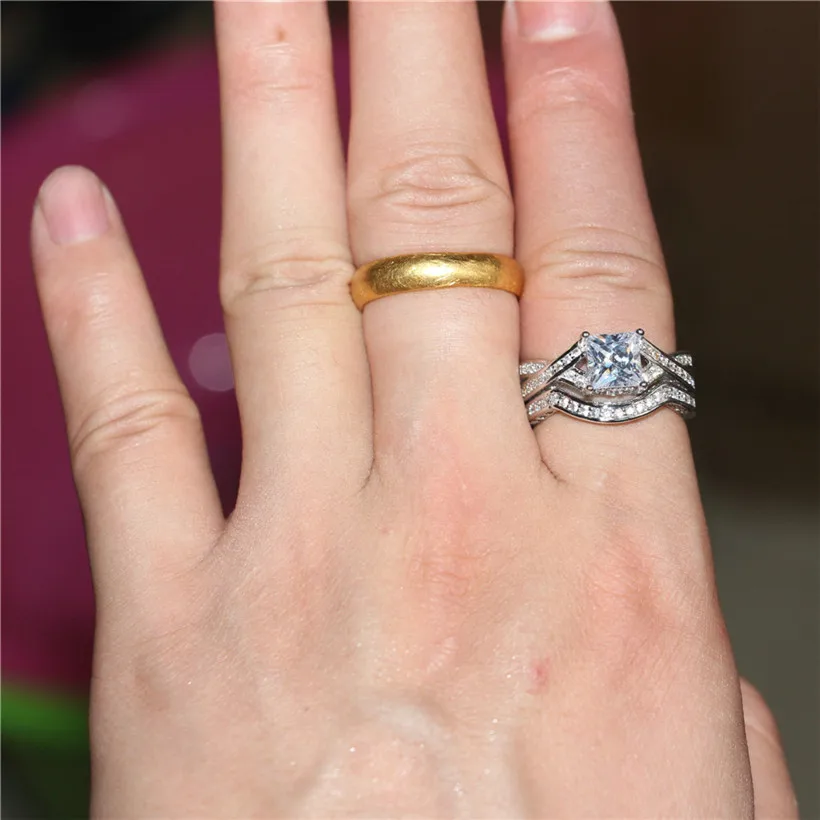 Choucong ювелирное изделие винтажный штамп 10KT золотое покрытие квадратная форма