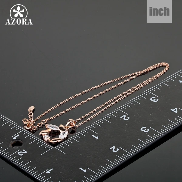 Цепочка с подвеской в виде цветка из розового золота фианитом|necklace a|pendant necklacenecklace