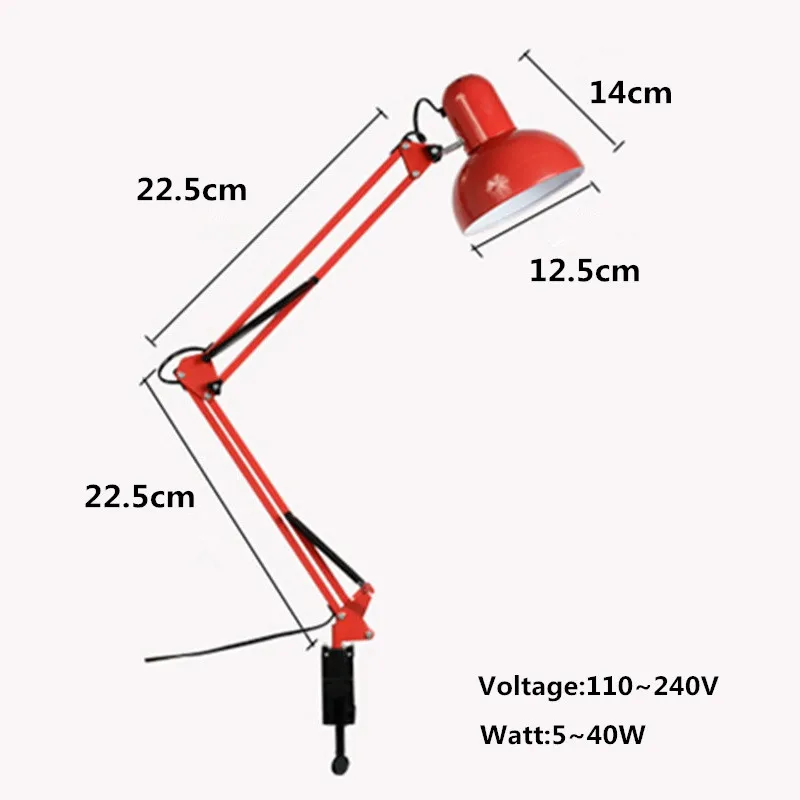 Настольная лампа с регулируемым зажимом прикроватная настольная для спальни