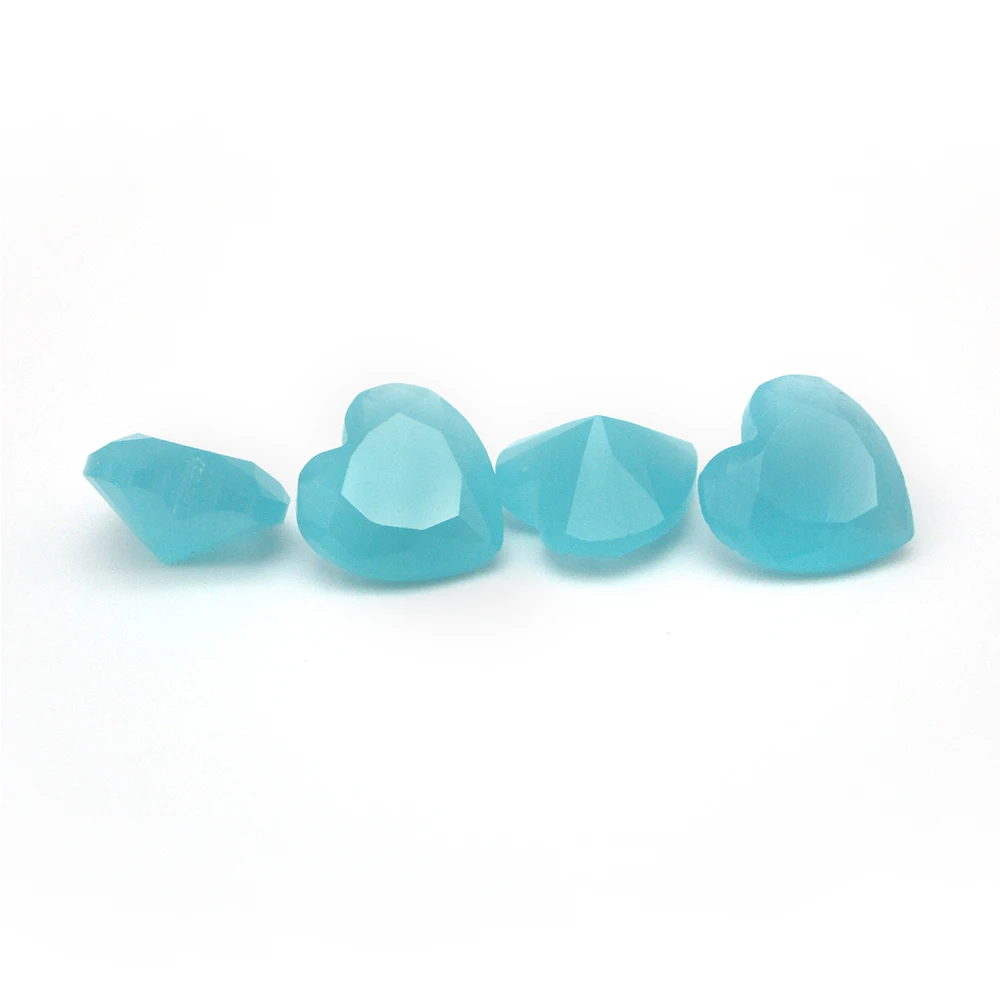 

Free Shipping 50pcs/lot 5A Quality 3x3~12*12mm Heart Cut Loose Milky Green Glass Stone Synthetic Gems Beads For DIY Jewelry