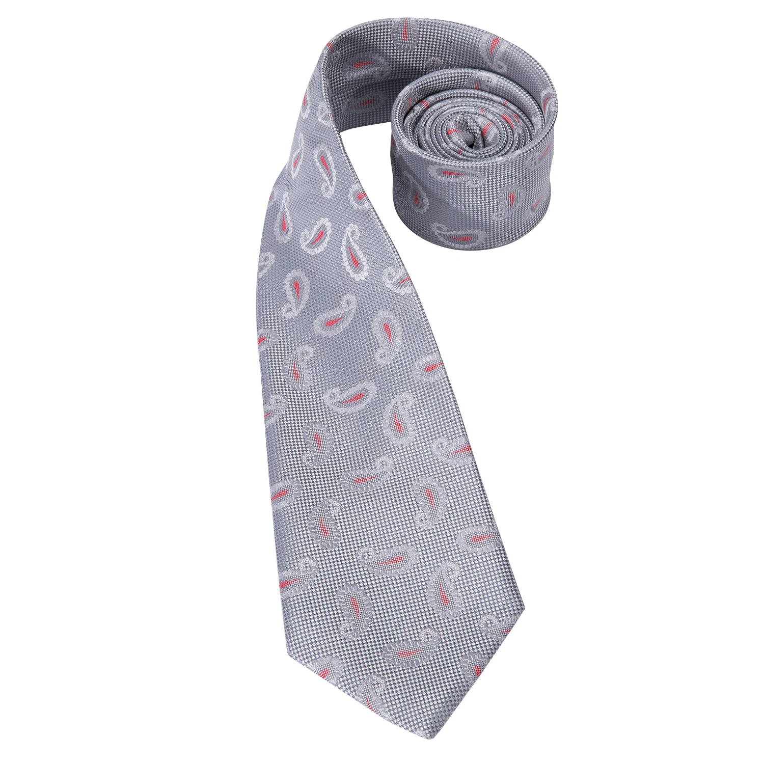SN-3114 Hi-Tie 8 5 см 100% шелковые мужские галстуки Серебряный галстук с пейсли-бабочкой