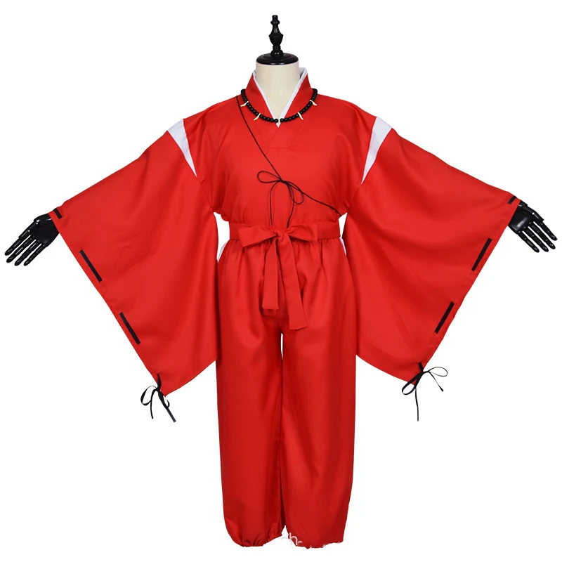 Inuyasha Косплей костюмы Красный японское кимоно ночной халат для мужчин костюм W