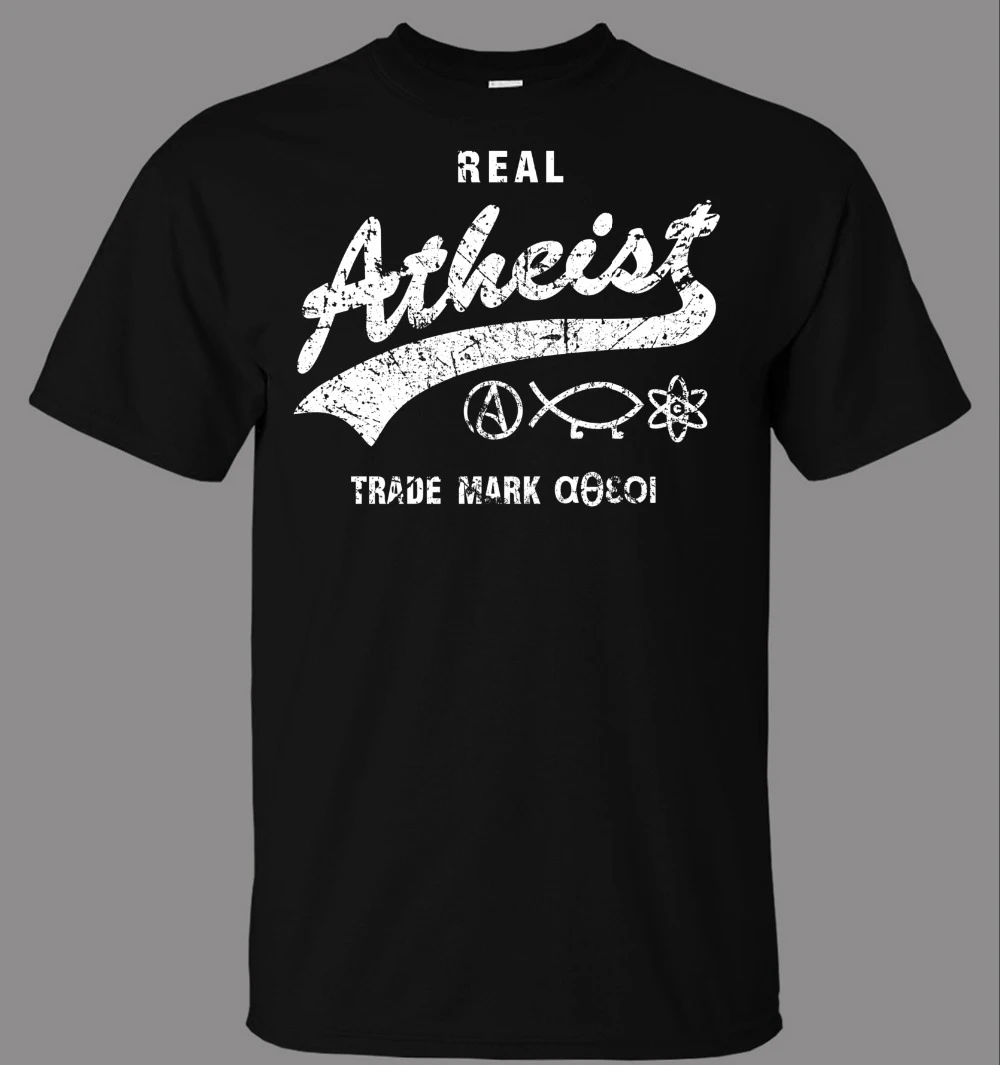 

New 2019 Funny Print T Shirt Men Hot Real Atheist T-Shirt - Direct From