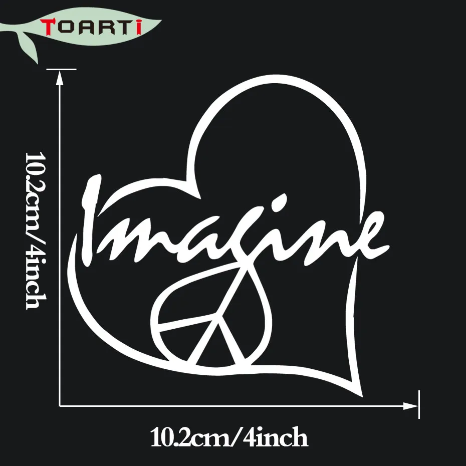 Imagine Peace Love Heart виниловая Свадебная наклейка для автомобиля Стайлинг наклейки