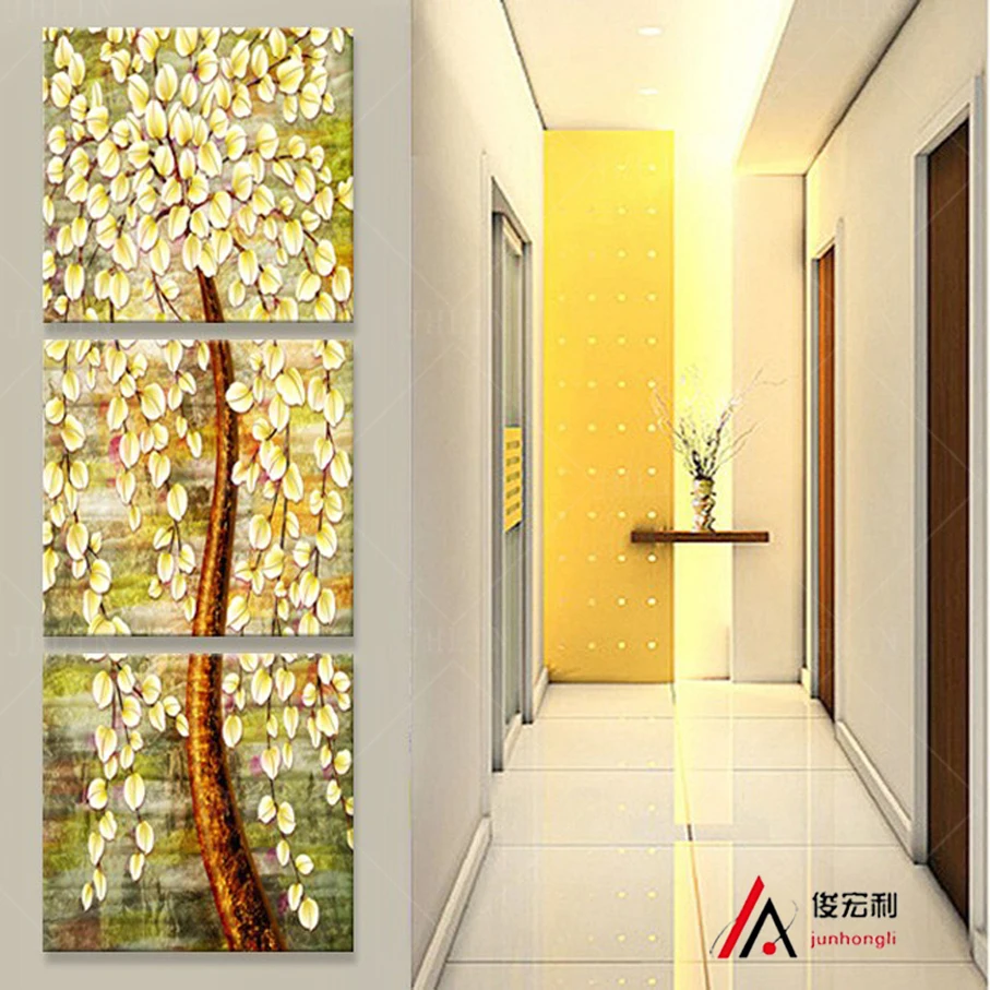 Картина на холсте денежное дерево 3 шт. | Дом и сад