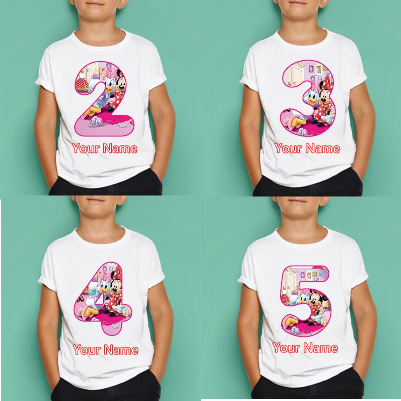 Футболка с изображением мышки для мальчиков и девочек на день рождения детские