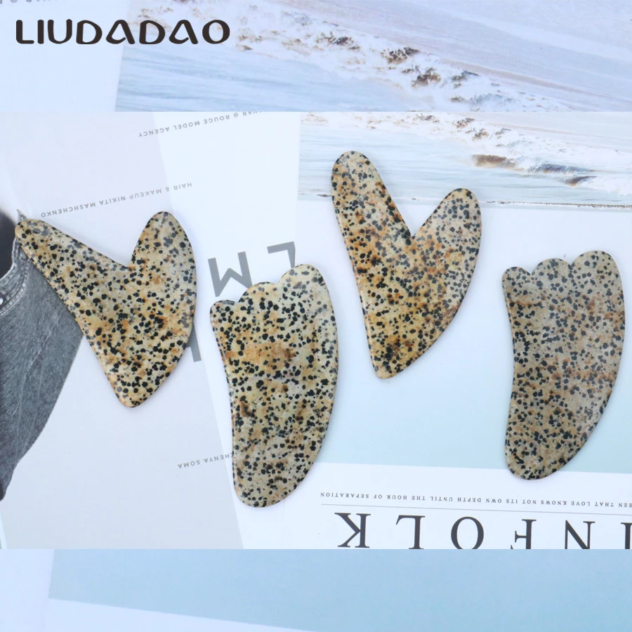 Fiyat 3 Adet Set Yeşim Masaj Silindirleri Dalmation Jasper Güzellik Guasha Değneklerini Cilt Bakımı Pürüzsüz Taş Silindirleri Kadınlar Için Sağlık Relax Rulo