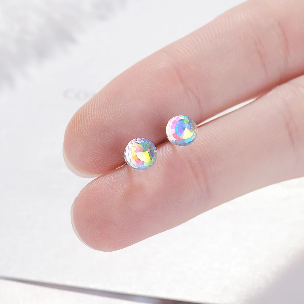 Серьги гвоздики женские из серебра 925 пробы с кристаллами Swarovski|Серьги-гвоздики| |