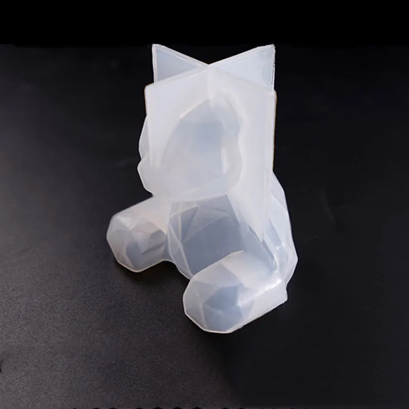 3D Медведь Силиконовые формы diy геометрические стерео медведь формы зеркало силиконовые формы украшения орнамент плесень