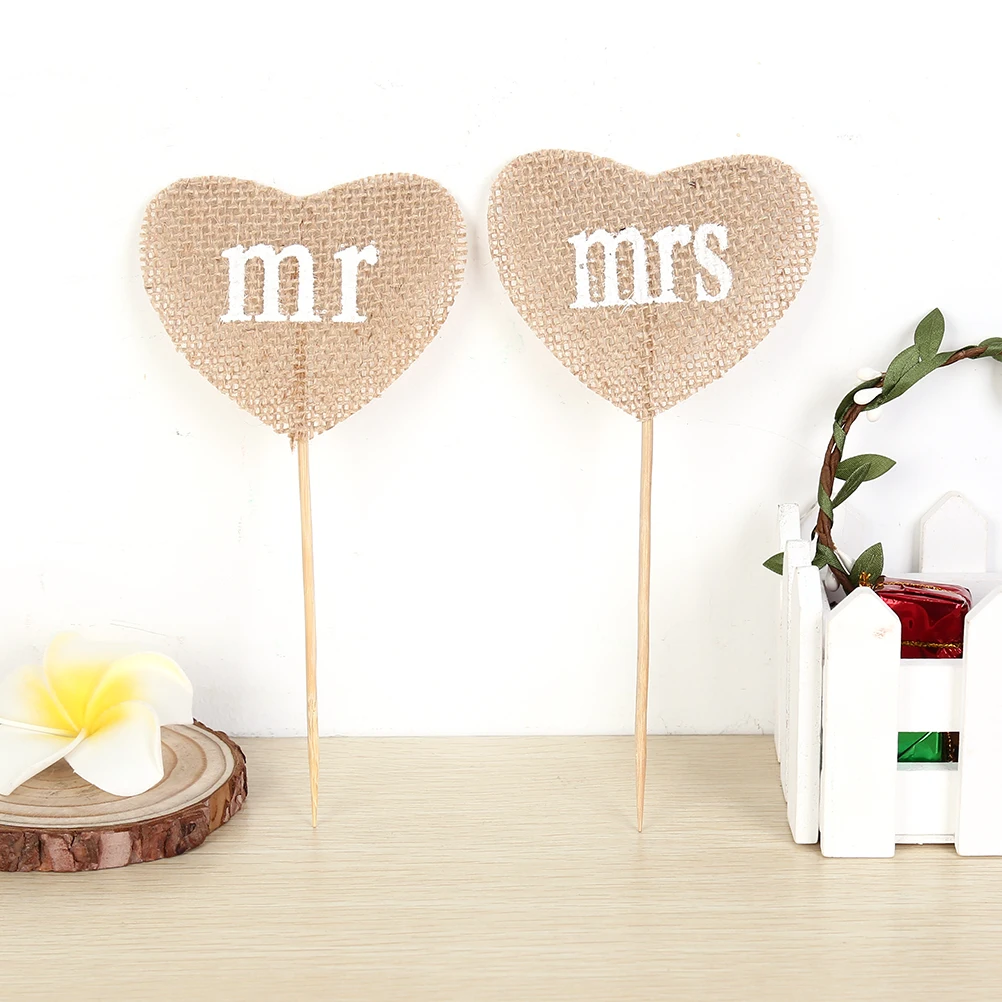 2 шт. винтажная джутовая мешковиная ткань мистер миссис для свадебной вечеринки