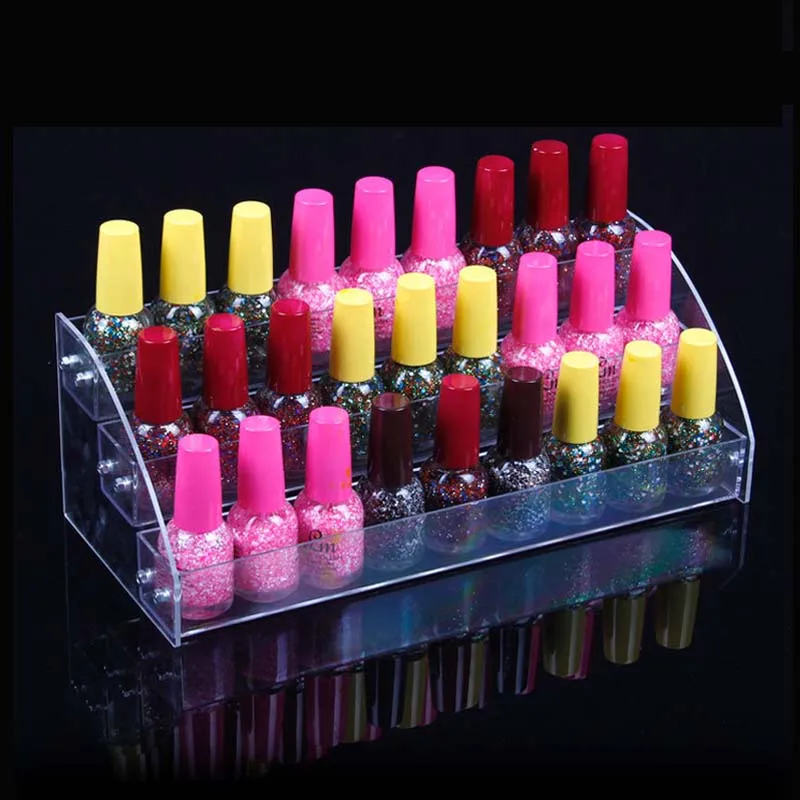 Прозрачная акриловая 3-слойная витрина для бутылок с лаком ногтей органайзер