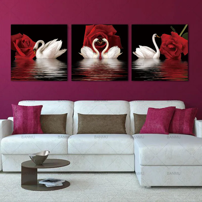 3 Панели картины на стену модульные Современные маслом холсте настенные для