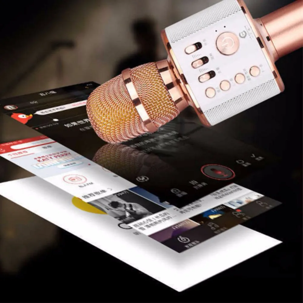 K38 Handheld Karaoke Microphone Wireless Bluetooth Microfone Mic KTV Home Speaker Player Professional Microphones | Электроника