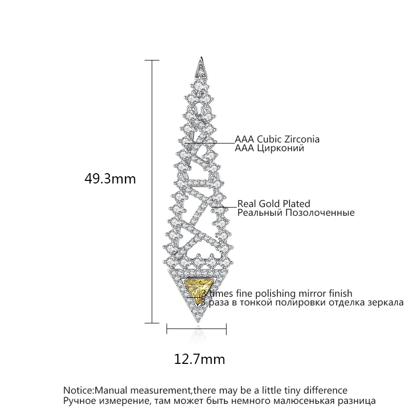 Luoteemi геометрический Форма роскошные классические невесты Висячие серьги