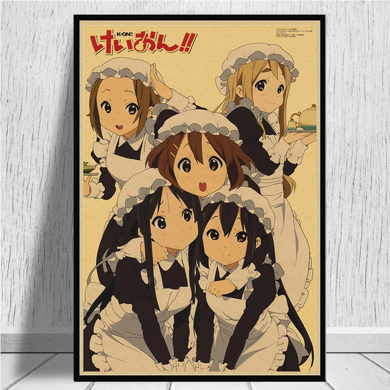 K-ON плакат из крафт-бумаги стикер стены японского аниме плакат из крафт-бумаги s домашний декор комнаты крафт-бумаги наклейки на стену