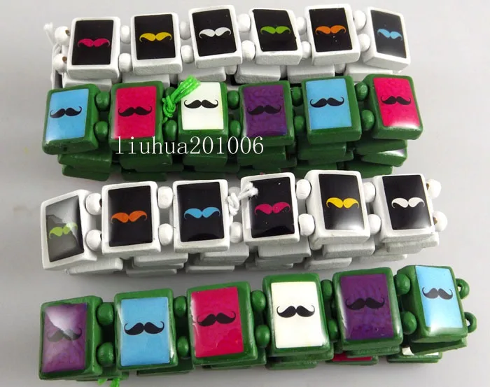 Оптовая продажа 24 шт борода дерево стрейч браслеты модные ювелирные изделия|stretch