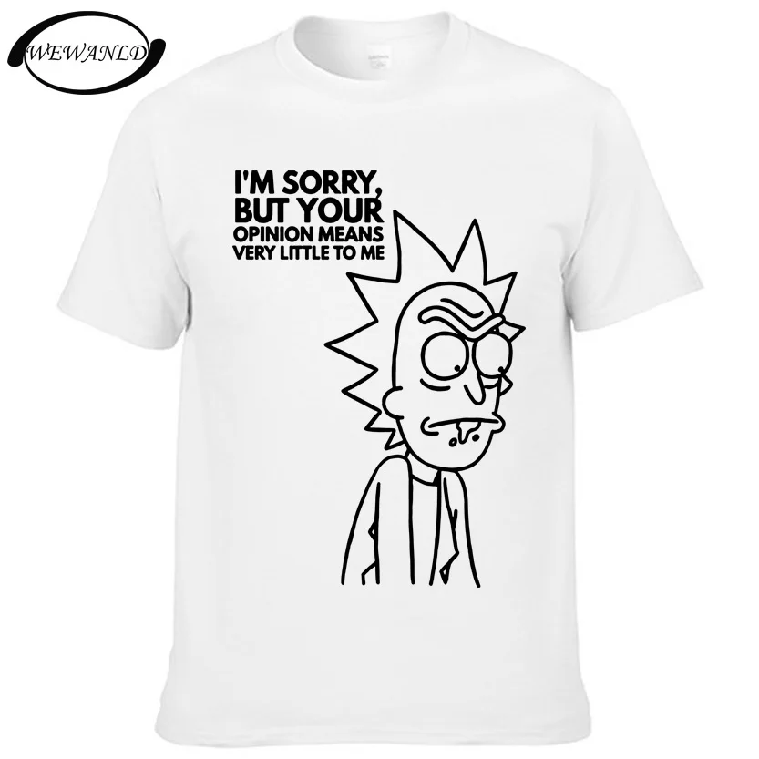 Новинка 2017 года мужская мода Рик мнение Футболка Повседневное хлопок короткий