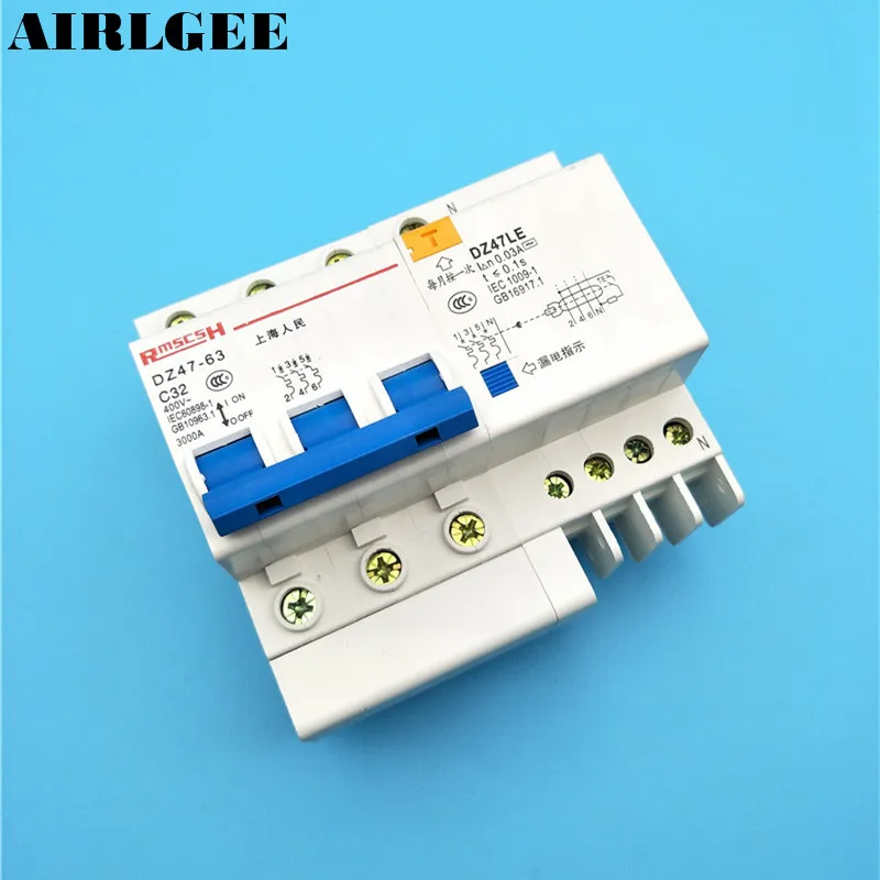 

AC 400V 32A Overload Protection ELCB Earth Leakage Circuit Breaker 3P+N