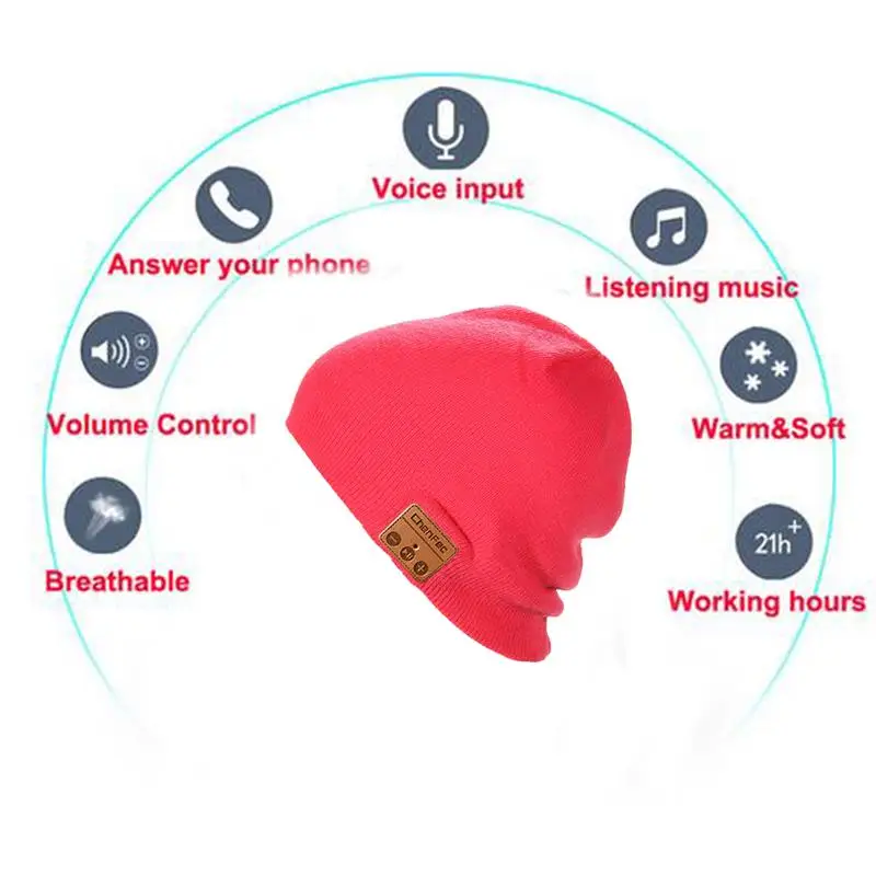 Bluetooth 4,2 Шапка-бини, беспроводная Bluetooth гарнитура, наушники, мягкий теплый стерео динамик, свободные руки для мужчин и женщин
