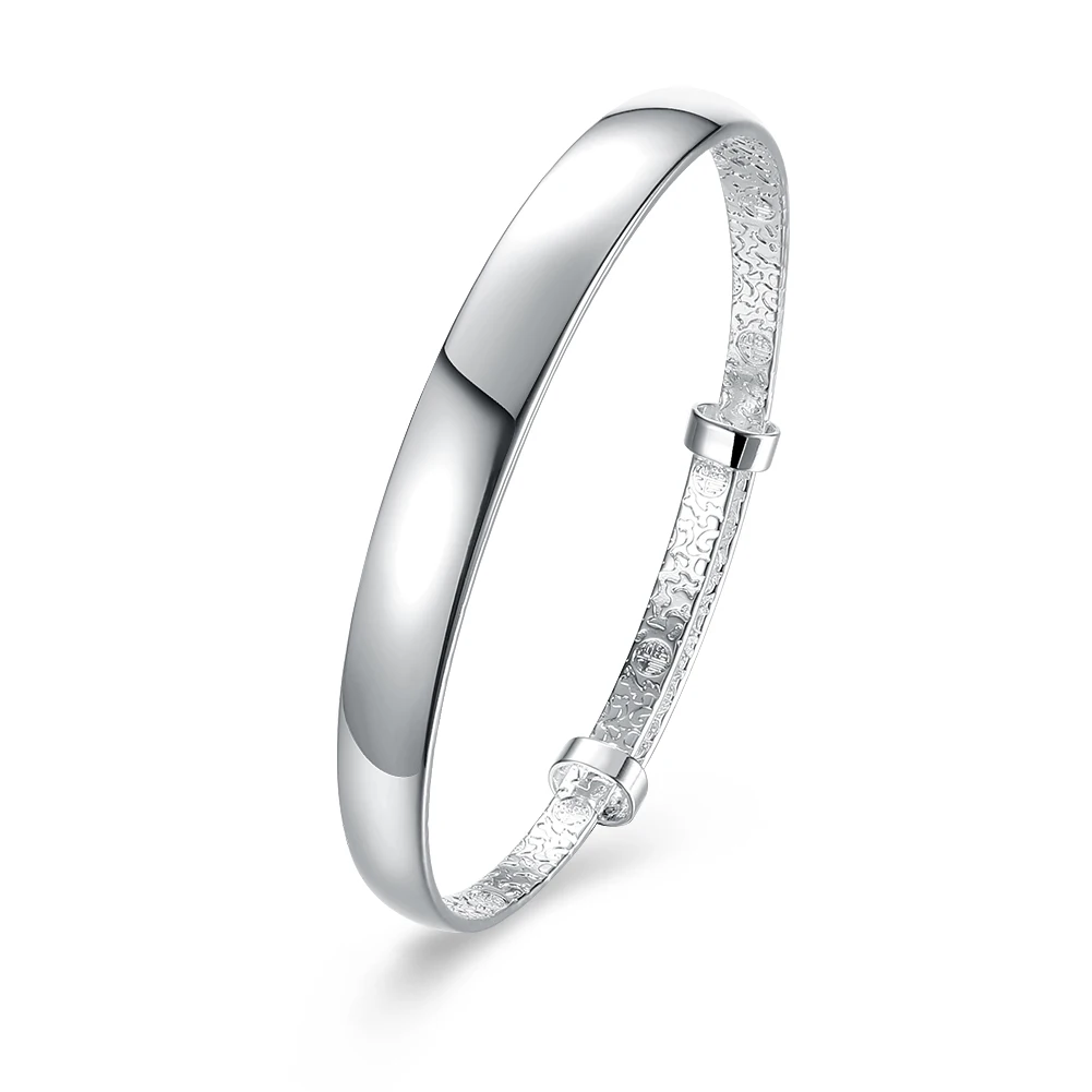 Lsb272 Модные Серебристые простой плоской подошве широкие регулируемые Браслеты