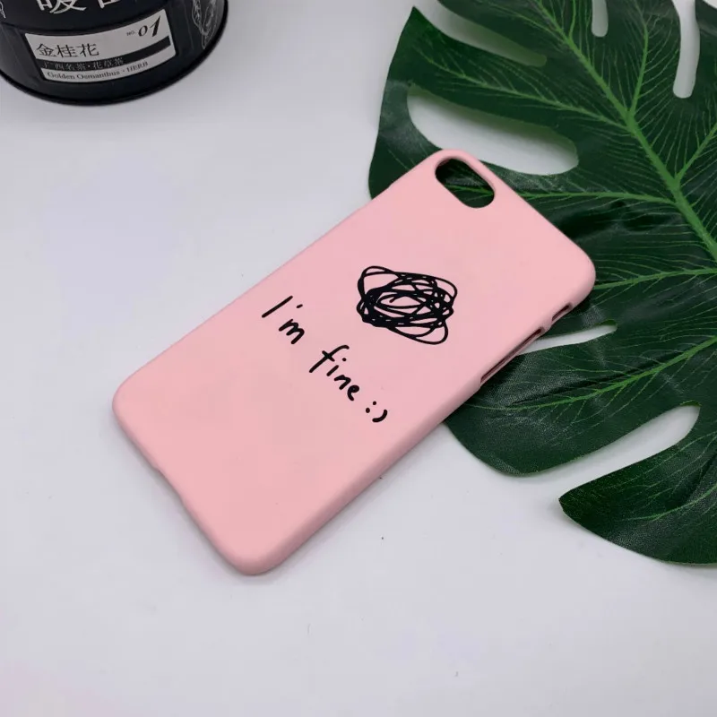 Xindiman матовый чехол для телефона iphone5s 6 6s plus Жесткий ПК милый мультяшный с надписью