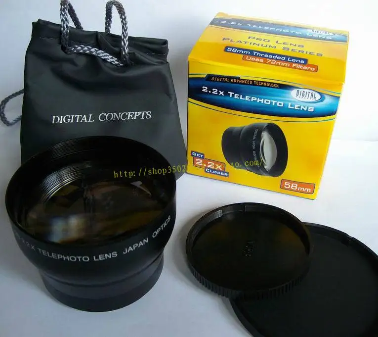 

2.2x 58mm TELE Telephoto LENS Magnification for 58 mm canon nikon DSLR/SLR Digital Camera