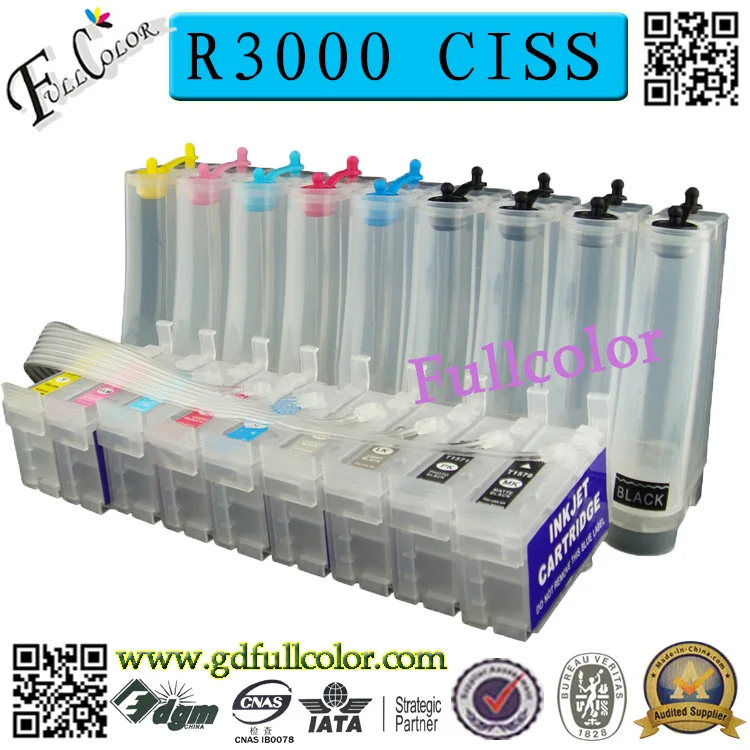 

Continous ink System for Epson R3000 CISS with Reset Chip + 500ML Eco Solvent ink / Color