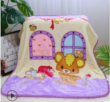 Manufacturers direct sale of double cartoon blanket embossed child blanket children baby gift nap blanket knee