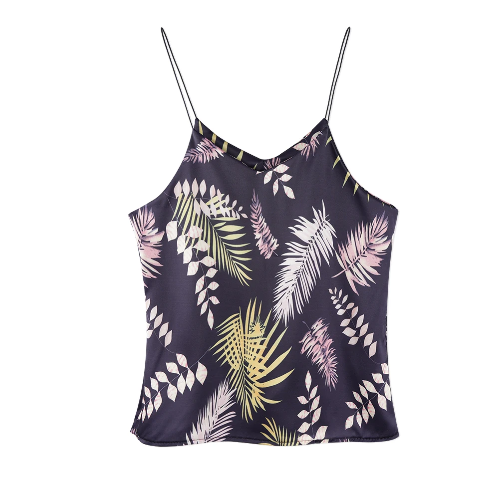 

Neatie kiddie Fashion Streetwear Leaf Print Sexy Women Camis T-shirt Ladies Summer Casual Tshirt Tops 2019 Clothes