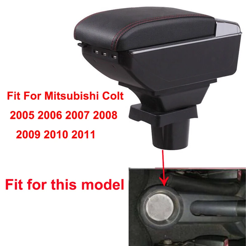 Автомобильный подлокотник коробка для Mitsubishi Colt 2005-2011 usb зарядка светодиодный светильник подлокотник вращающийся центральная консоль коробка для хранения стиль