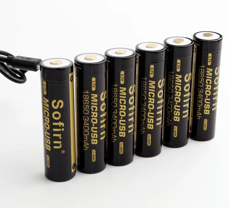 Sofirn 18650 аккумулятор с прямым USB портом 3400 мАч 3,7 в USB перезаряжаемая батарея 5 В Высокая емкость литиевая батарея с индикатором