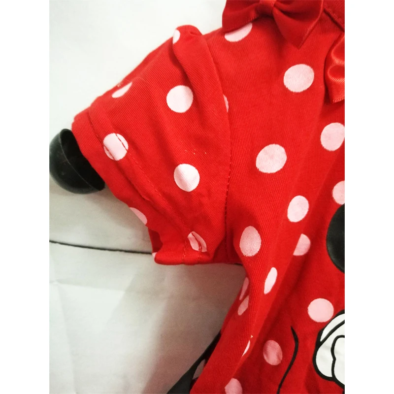 Disney Mickey Kids Dresses Girls New Fashion Minnie Wave Point Cotton Short Summer T Shirt Vest Big For Maotou Beach Party | Детская