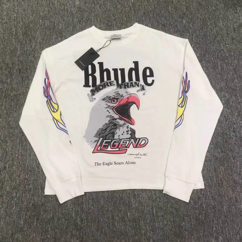 Хип-хоп RHUDE x Maxfield ля оверсайз Толстовка Для мужчин Для женщин 1:1 высокое качество RHUDE x Maxfield Толстовка LA RHUDE черный, белый цвет с капюшоном - Цвет: 3