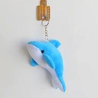 2pc 3d cute dolphin plush doll keychain woman bag charms fluffy pom pom whale key ring holder fish pendant trinket party gift