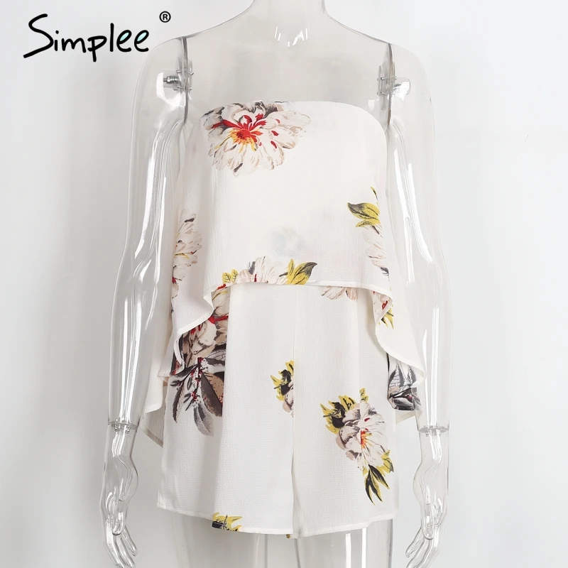 Женский комбинезон Simplee без бретелек 2019 летняя женская пляжная одежда с