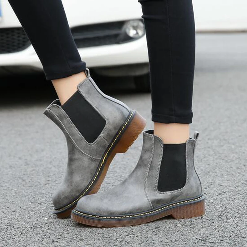 Женские ботинки челси большие размеры 43 42 2018 новые весенние ботильоны женские на