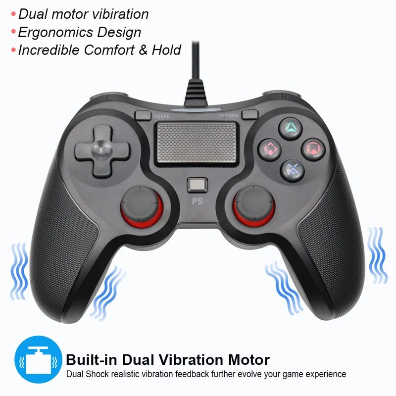 USB проводной игровой контроллер Джойстик для PS4/PS3 Вибрация Gmapad Геймпад PlayStation4/PC