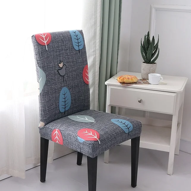 ChairCoversPattern43 Чехлы для обеденных стульев с рисунком для домашнего использования, спандекс для защиты стульев от пятен и грязи - Цвет: ChairCoversPattern43