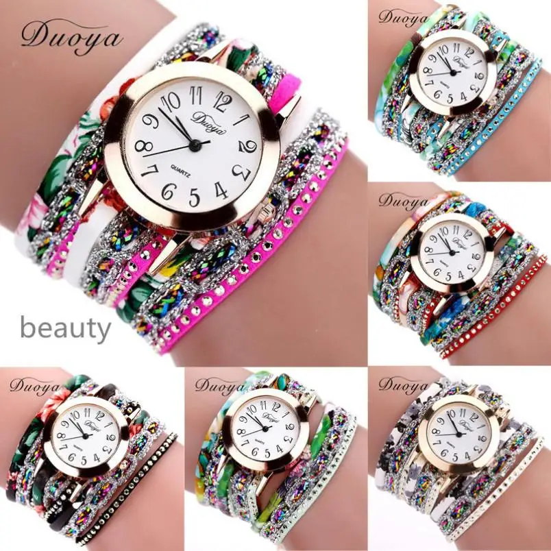 2018 новые часы женские Популярные кварцевые с цветами роскошный браслет женское